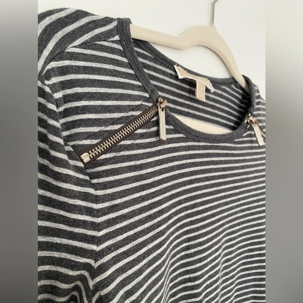 Michael Kors Striped Zip Top Granola Girl Downtown Casual Y2K Grunge Normcore